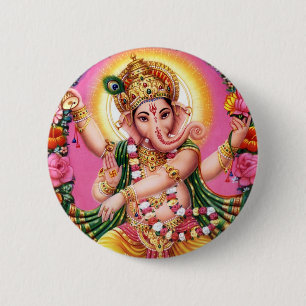 Chapa Redonda De 5 Cm Señor Ganesha del baile