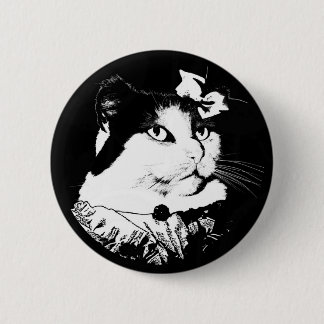 Chapa Redonda De 5 Cm Señora Abigail Cat Button