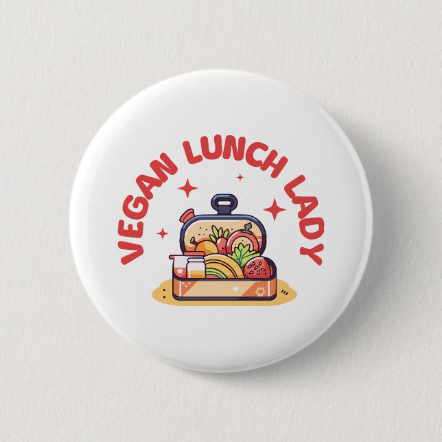 CHAPA REDONDA DE 5 CM SEÑORA ALMUERZO VEGANO (Anverso)