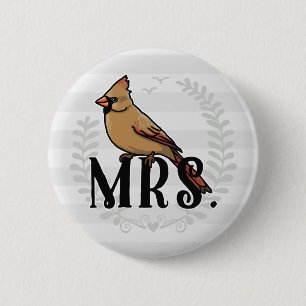 Chapa Redonda De 5 Cm Señora Cardinal Sr. y señora His y el suyo