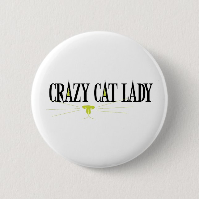 Chapa Redonda De 5 Cm Señora loca del gato (Anverso)