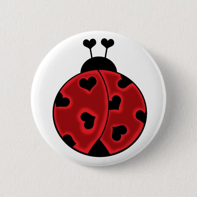 Chapa Redonda De 5 Cm Señora Love Bug Button (Anverso)