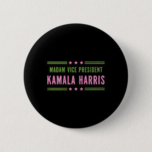 Chapa Redonda De 5 Cm Señora Vicepresidenta Kamala Harris Pink Green
