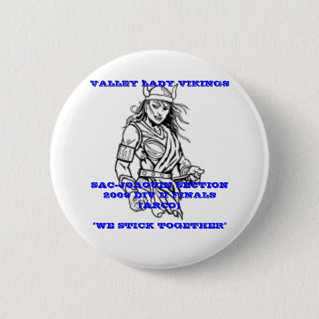 CHAPA REDONDA DE 5 CM SEÑORA VIKINGO BUTTON DEL VALLE (Anverso)