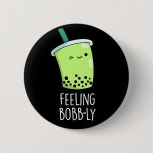 Chapa Redonda De 5 Cm Sensación Bobb-ly Funny Boba Tea Pun Dark BG