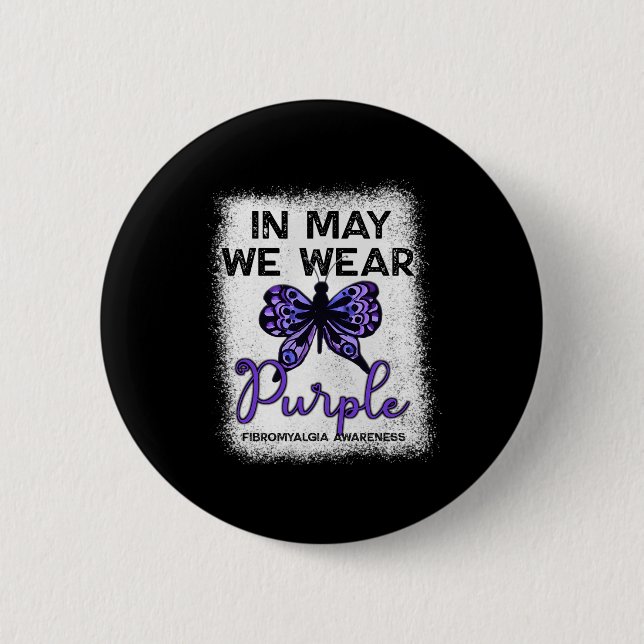 Chapa Redonda De 5 Cm Sensibilización En Mayo Usamos Mariposa Morada (Anverso)