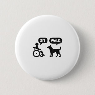 Chapa Redonda De 5 Cm Sentarse Pasear Animales Istivos Humor Perro en si
