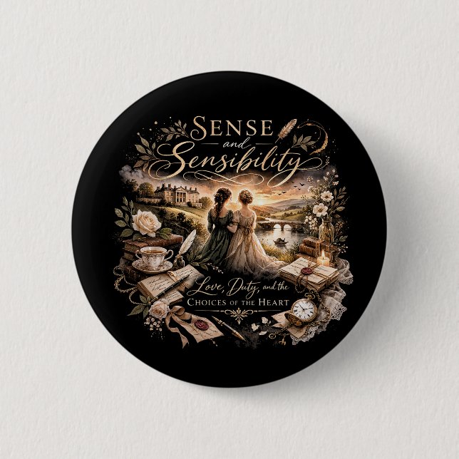 Chapa Redonda De 5 Cm Sentido y sensibilidad (Anverso)