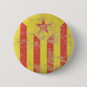 Chapa Redonda De 5 Cm Senyera Estelada Vermella Antiga