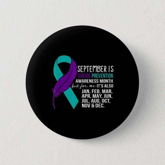 Chapa Redonda De 5 Cm Septiembre Es Mes De Concienciación Sobre Prevenci (Anverso)