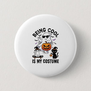 Chapa Redonda De 5 Cm Ser Genial Es Disfraz Fantasma De Halloween Gato C