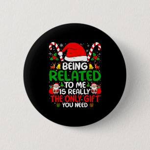 Chapa Redonda De 5 Cm Ser Pariente Mío Divertida Navidad Familia Xmas Ba