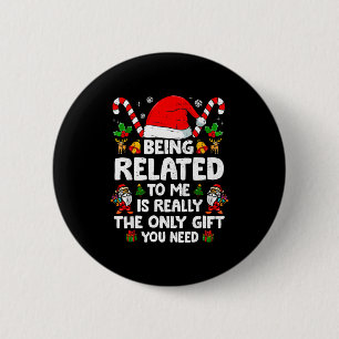 Chapa Redonda De 5 Cm Ser Pariente Mío Divertida Navidad Familia Xmas Pi