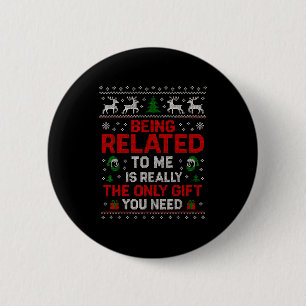 Chapa Redonda De 5 Cm Ser Pariente Mío Divertido Navidad Familia Xmas Pi