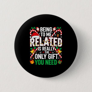 Chapa Redonda De 5 Cm Ser Pariente Mío Divertido Navidad Familia Xmas Pi