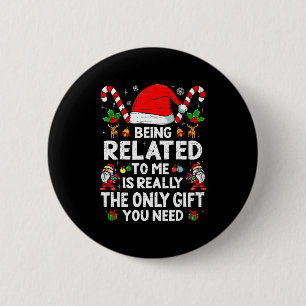 Chapa Redonda De 5 Cm Ser Pariente Mío Divertido Navidad Familia Xmas Pi