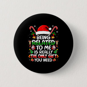 Chapa Redonda De 5 Cm Ser Pariente Mío Divertido Navidad Familia Xmas Pi