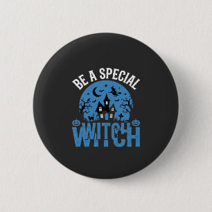 Chapa Redonda De 5 Cm Ser un diseño de Halloween de bruja especial_1