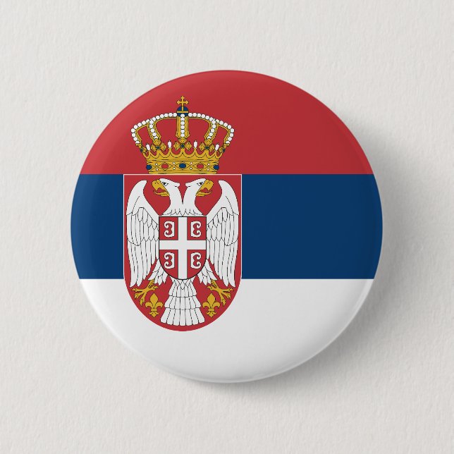 Chapa Redonda De 5 Cm Serbia Flag (Anverso)