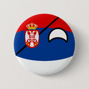 Chapa Redonda De 5 Cm Serbia Geeky que tiende divertida Countryball