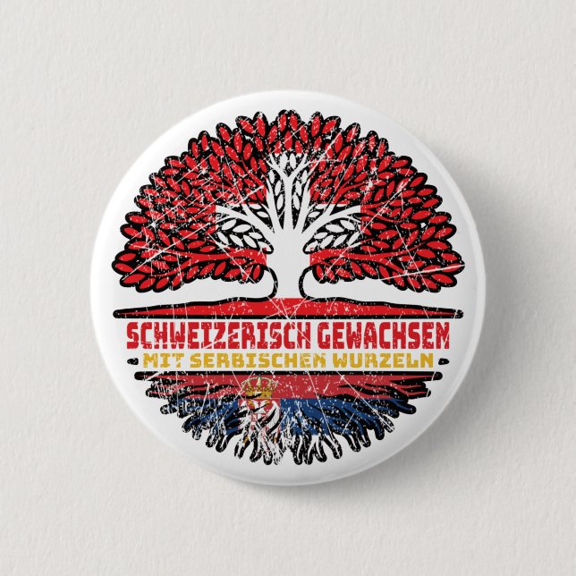 Chapa Redonda De 5 Cm Serbisch Schweizer Schweiz Baum Wurzel (Anverso)