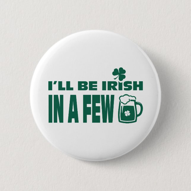 Chapa Redonda De 5 Cm Seré irlandés con unas cervezas. St. Patrick's (Anverso)