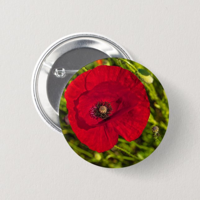 Chapa Redonda De 5 Cm Serie de amapola #2 (Anverso y reverso)