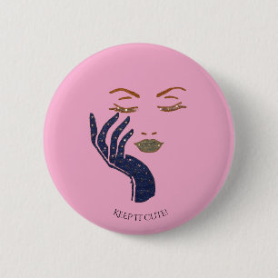 CHAPA REDONDA DE 5 CM SERIE KEEP IT CUTE - AZUL MARINO