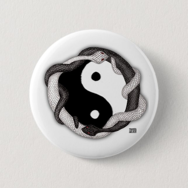 Chapa Redonda De 5 Cm Serpentes dobles (Anverso)