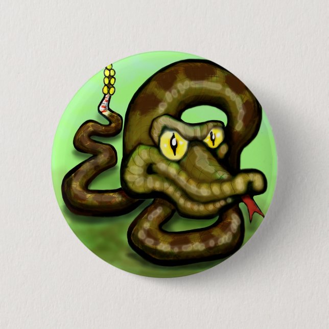 Chapa Redonda De 5 Cm Serpiente de cascabel (Anverso)