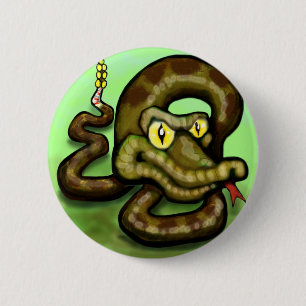 Chapa Redonda De 5 Cm Serpiente de cascabel