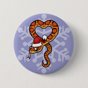 Chapa Redonda De 5 Cm Serpiente de Navidad