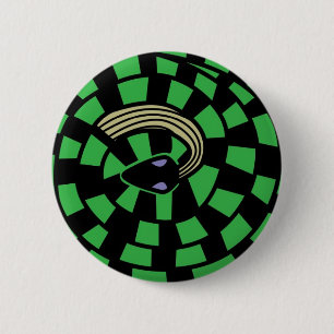 Chapa Redonda De 5 Cm Serpiente - ilusión óptica (verde)