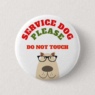 Chapa Redonda De 5 Cm Service dog