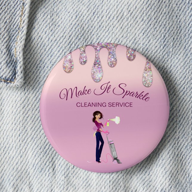 Chapa Redonda De 5 Cm Servicio de Limpieza Maid Personalizado de purpuri (Subido por el creador)