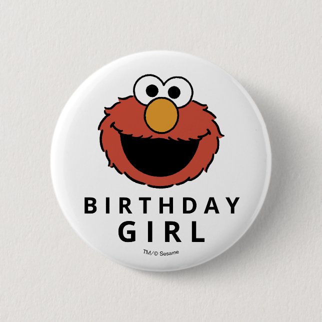 Chapa Redonda De 5 Cm Sesame Street | Elmo - First Birthday Button (Anverso)