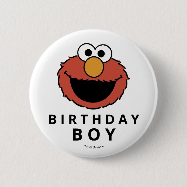 Chapa Redonda De 5 Cm Sesame Street | Elmo - First Birthday Button (Anverso)