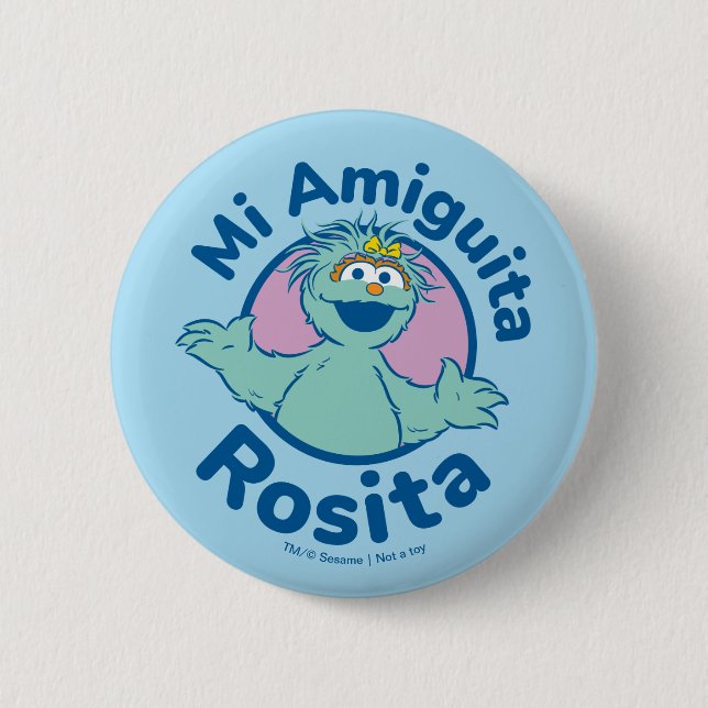 Chapa Redonda De 5 Cm Sesame Street | Mi Amiguita Rosita (Anverso)
