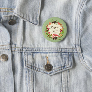 Chapa Redonda De 5 Cm Seta y girasoles con texto personalizable 