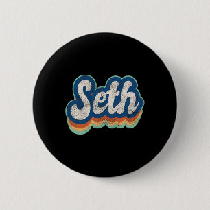 Chapa Redonda De 5 Cm Seth First Name Boy Vintage Style 70s 80s Personal