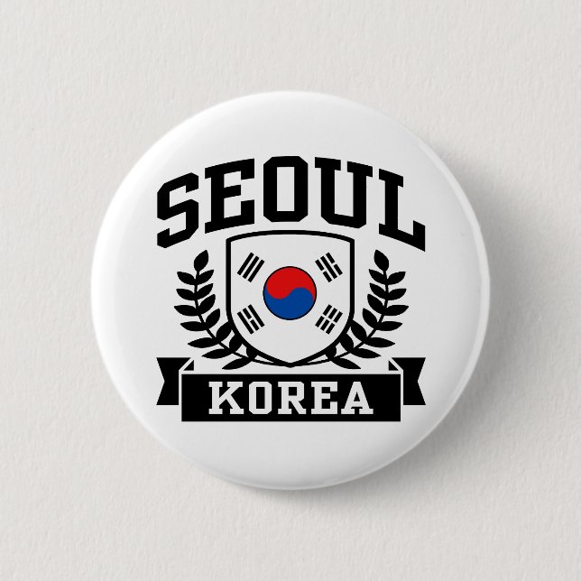 Chapa Redonda De 5 Cm Seúl Corea (Anverso)