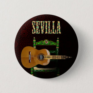Chapa Redonda De 5 Cm Sevilla Guitarra española con Giralda de Sevilla