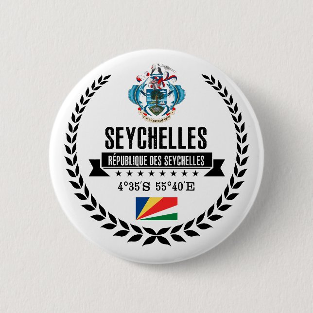 Chapa Redonda De 5 Cm Seychelles (Anverso)