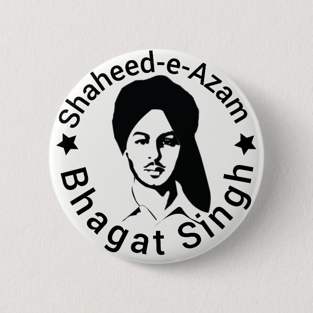 Chapa Redonda De 5 Cm Shaheed-e-Azam Bhagat Singh (Anverso)