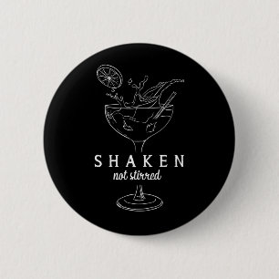 Chapa Redonda De 5 Cm Shaken Martinis Bebe Alcohol Funny Bartender