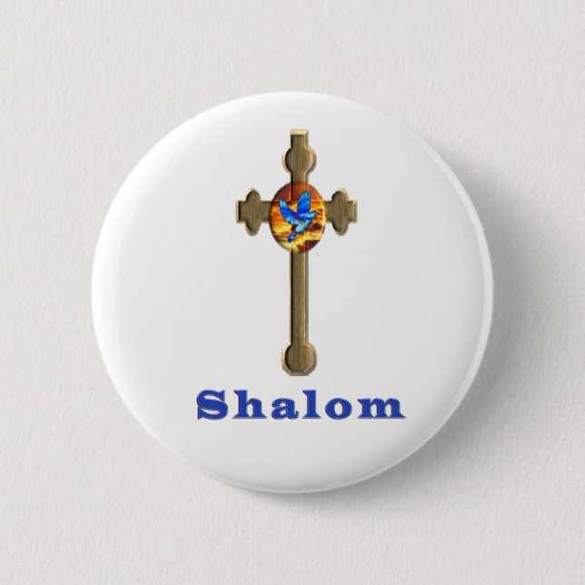 Chapa Redonda De 5 Cm Shalom (Anverso)