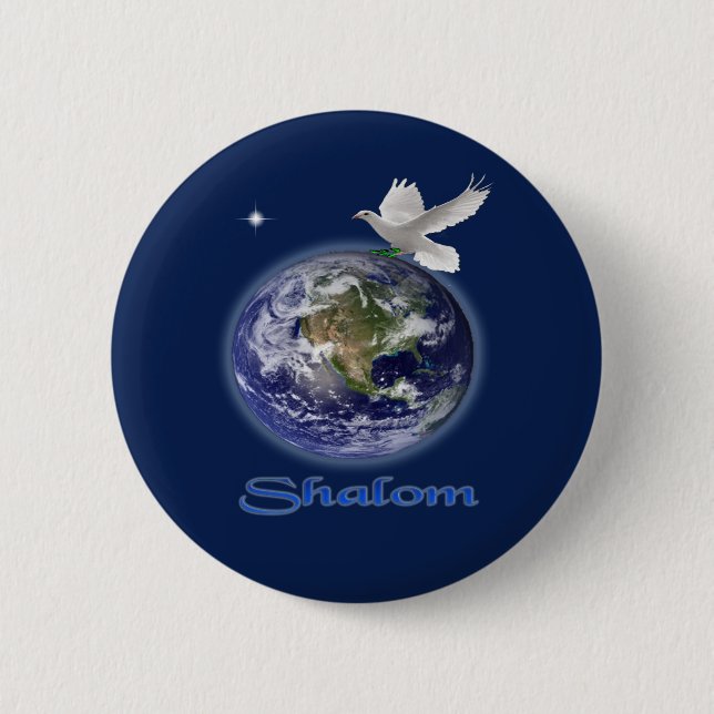 Chapa Redonda De 5 Cm shalom (Anverso)