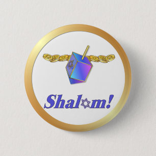 Chapa Redonda De 5 Cm Shalom Hanukkah