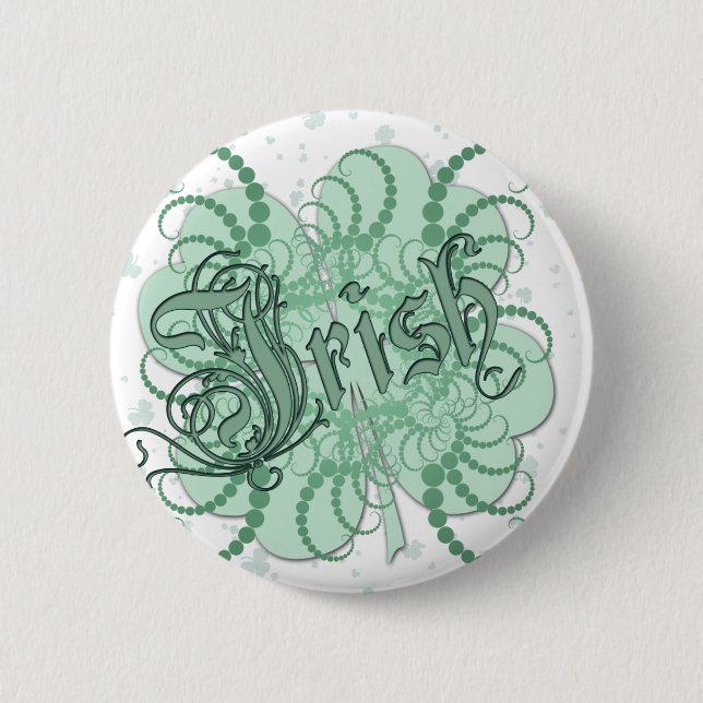 Chapa Redonda De 5 Cm Shamrock irlandés (Anverso)