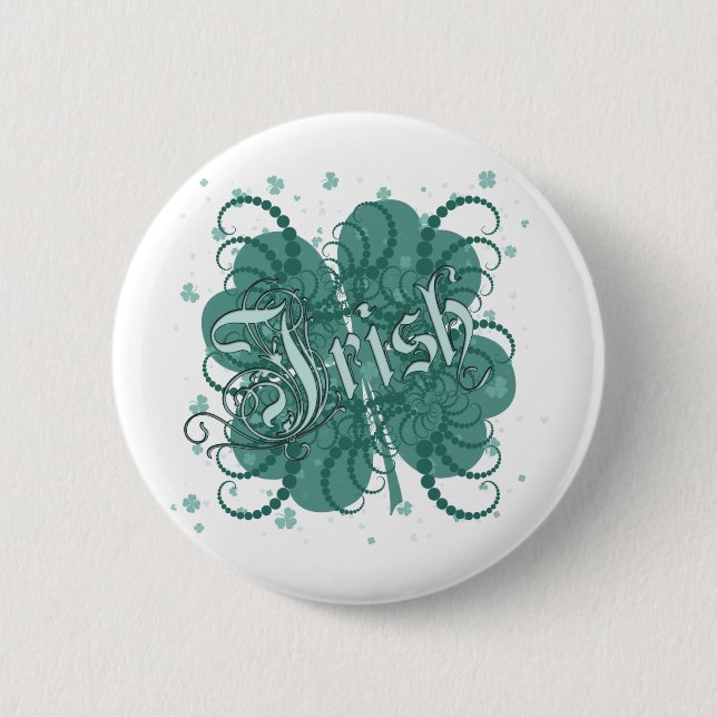 Chapa Redonda De 5 Cm Shamrock irlandés (Anverso)